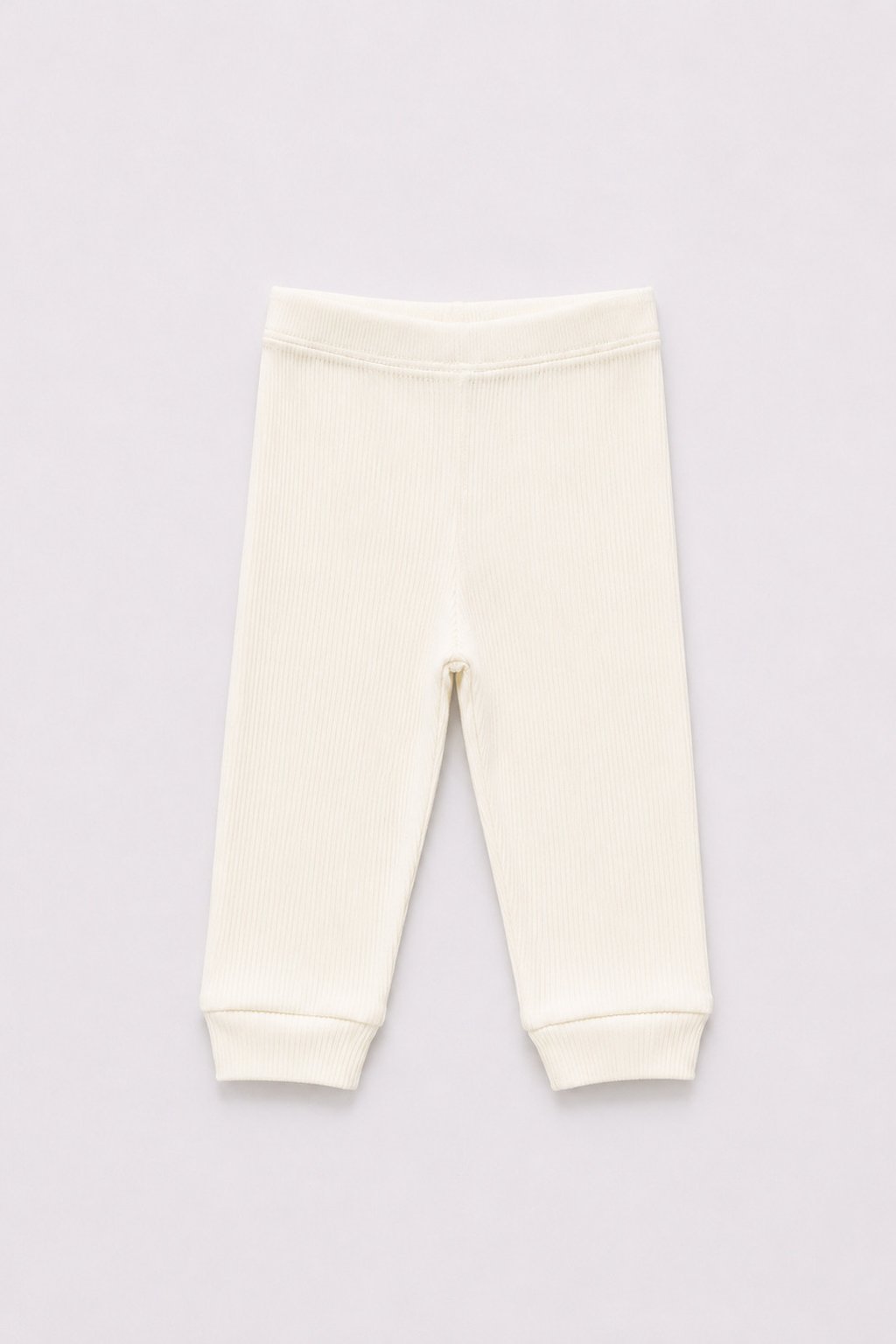 Calça Bebê Canelado Algodão Off Baunilha