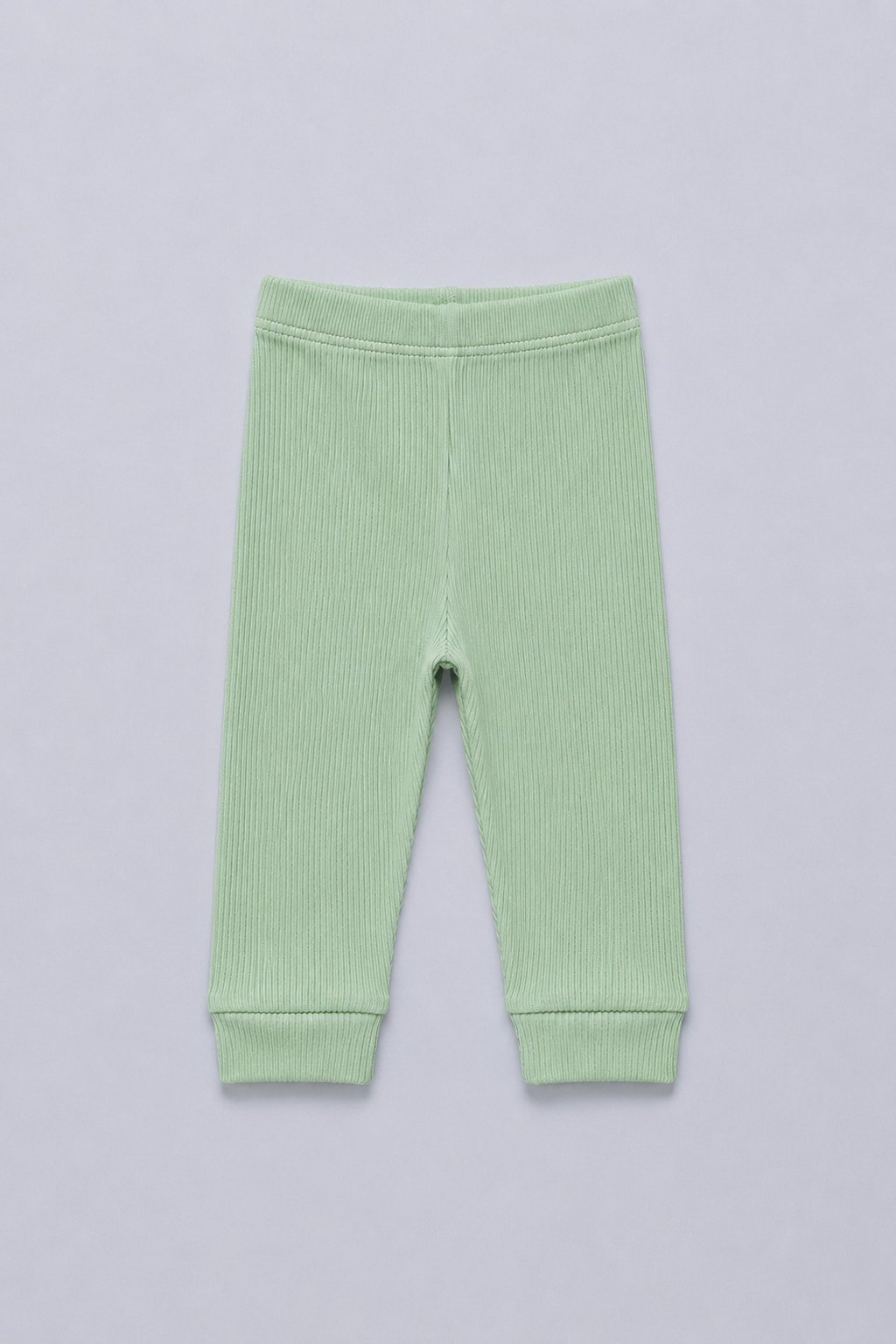 Calça Bebê Canelada Algodão Verde Claro