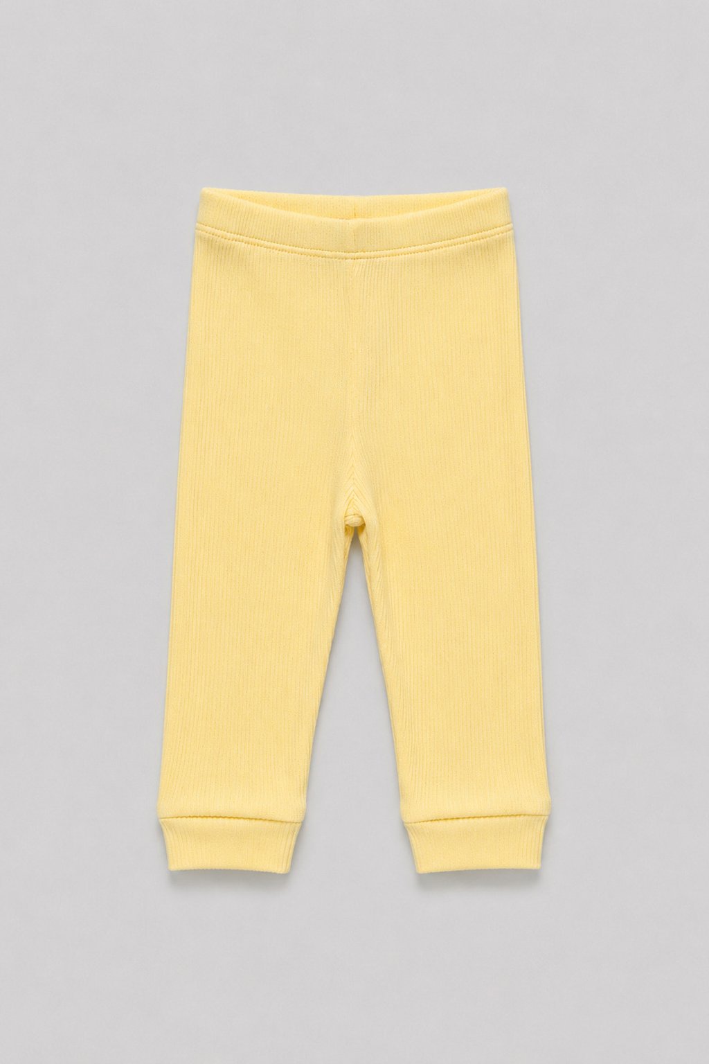 Calça Bebê Canelado Algodão Amarelo