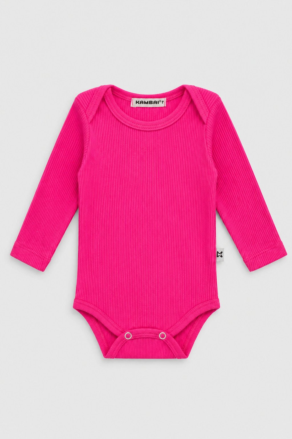 Body Bebê Canelado Algodão Manga Longa Rosa Pink